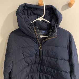Light hooded jacket with side zipper